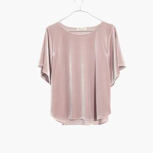 Madewell Velvet Butterfly Top Wisteria Dove